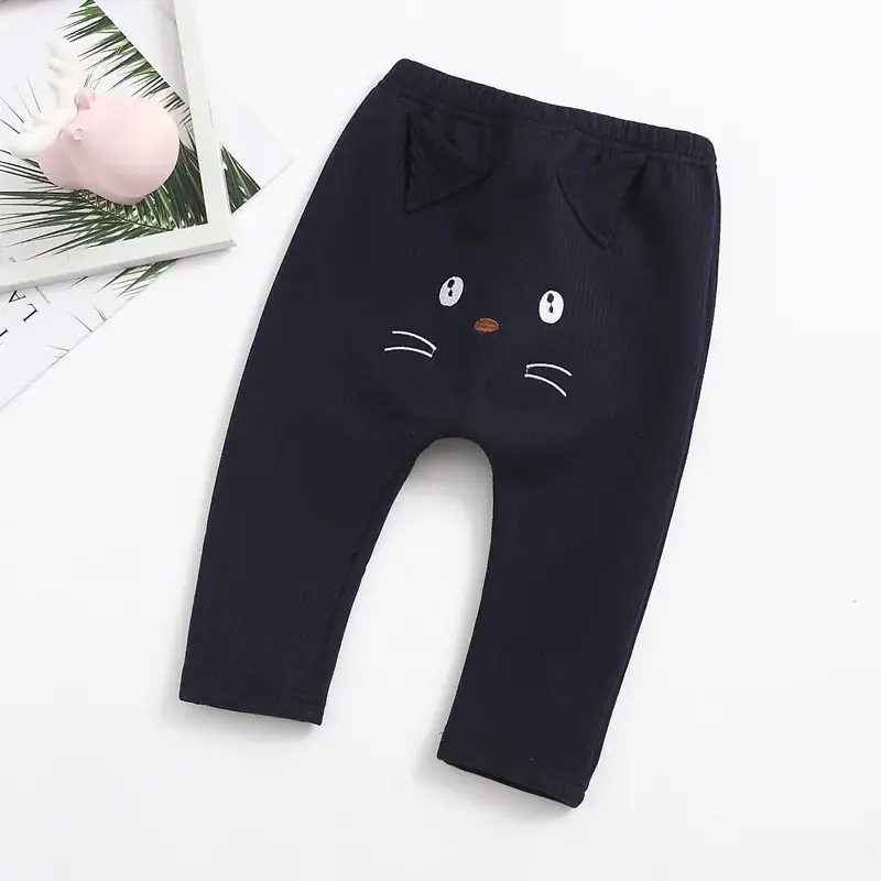 Children's Warm Cashmere Face Pants Peach