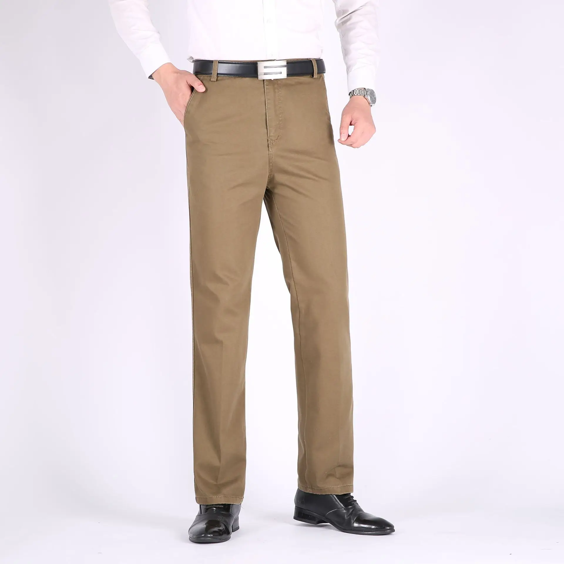 Factory Autumn Winter Thick Men's Cotton Pants Loose High Waist Middle Age+ - Image 9