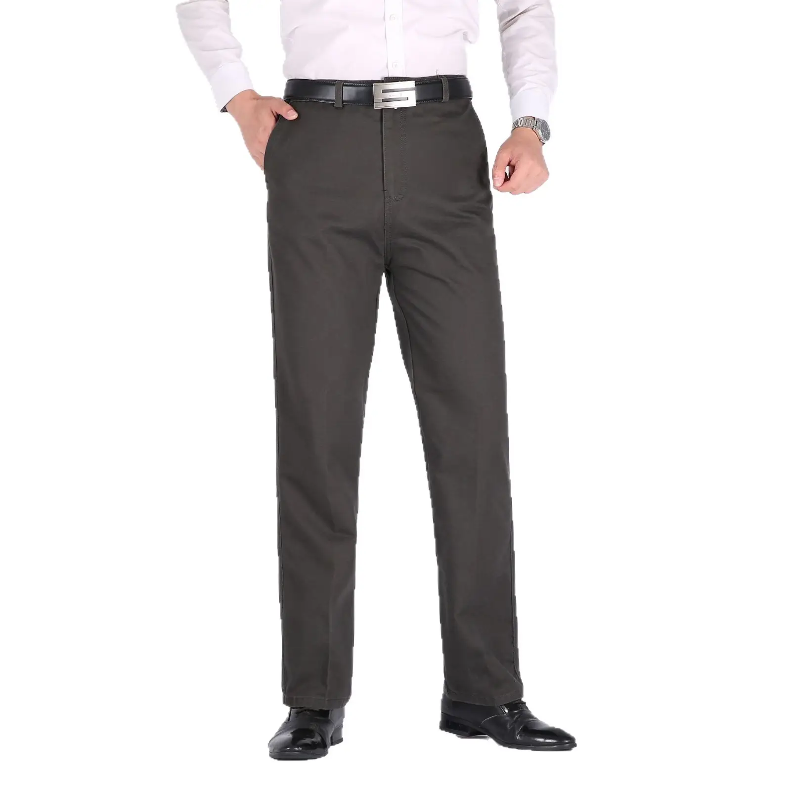 Factory Autumn Winter Thick Men's Cotton Pants Loose High Waist Middle Age+ - Image 11