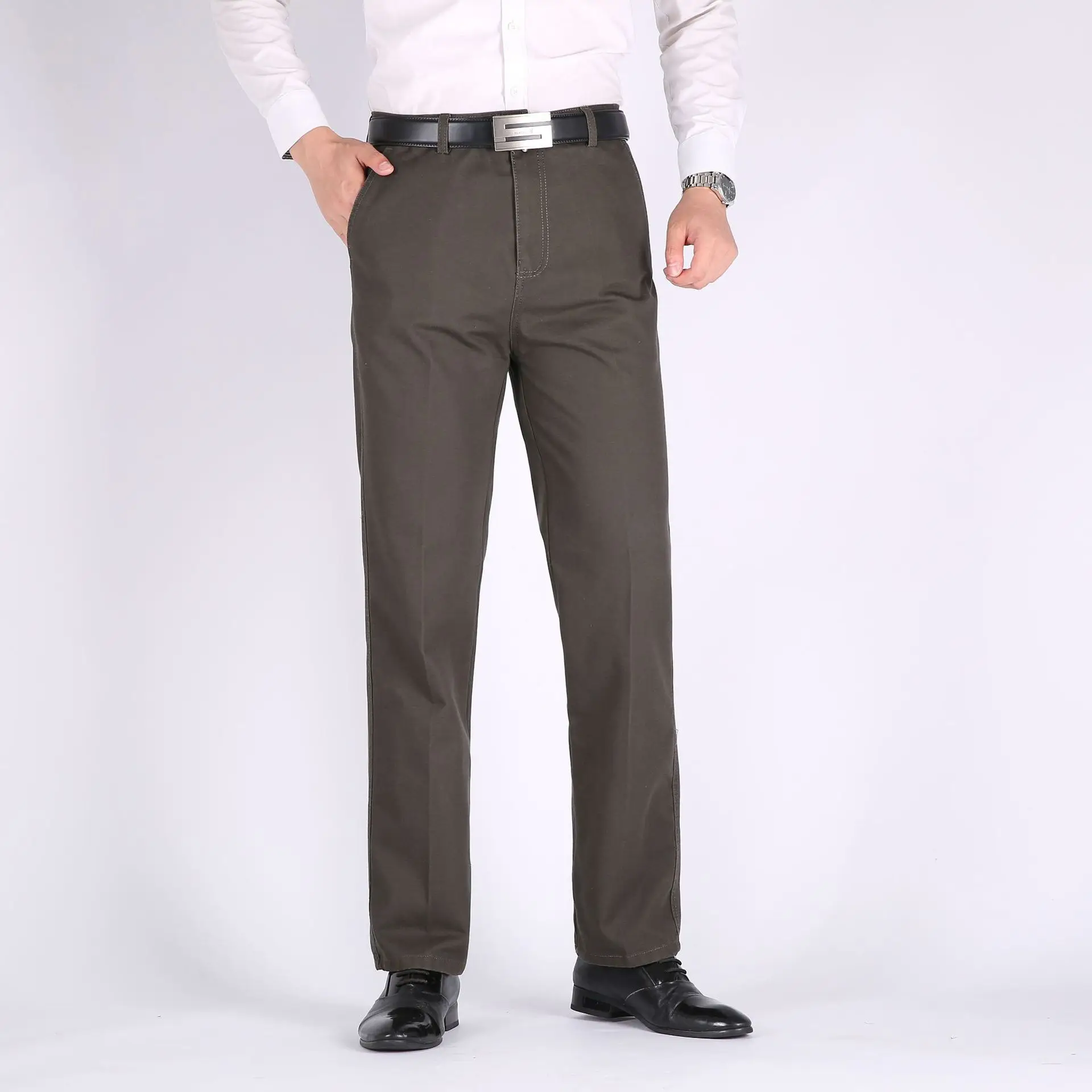 Factory Autumn Winter Thick Men's Cotton Pants Loose High Waist Middle Age+ - Image 6