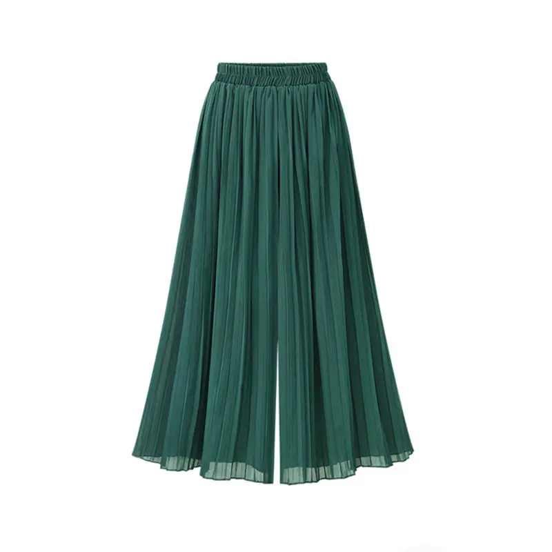 Black Chiffon Pleated Summer Skirt Extra Large