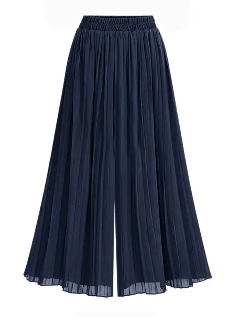 Black Chiffon Pleated Summer Skirt Extra Large
