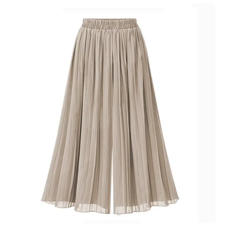 Black Chiffon Pleated Summer Skirt Extra Large