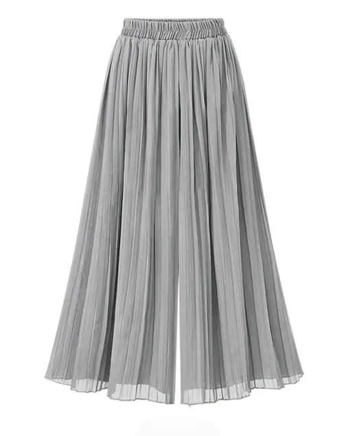 Black Chiffon Pleated Summer Skirt Extra Large