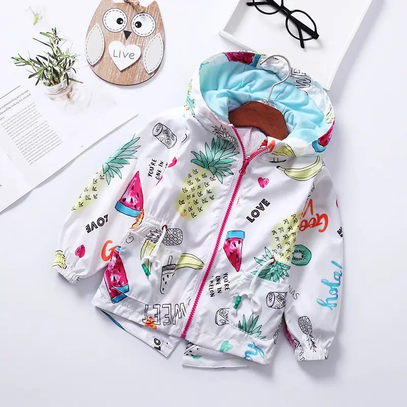 Girls Windbreaker Jacket Printed Hooded Spring Summer 2025 - Image 5