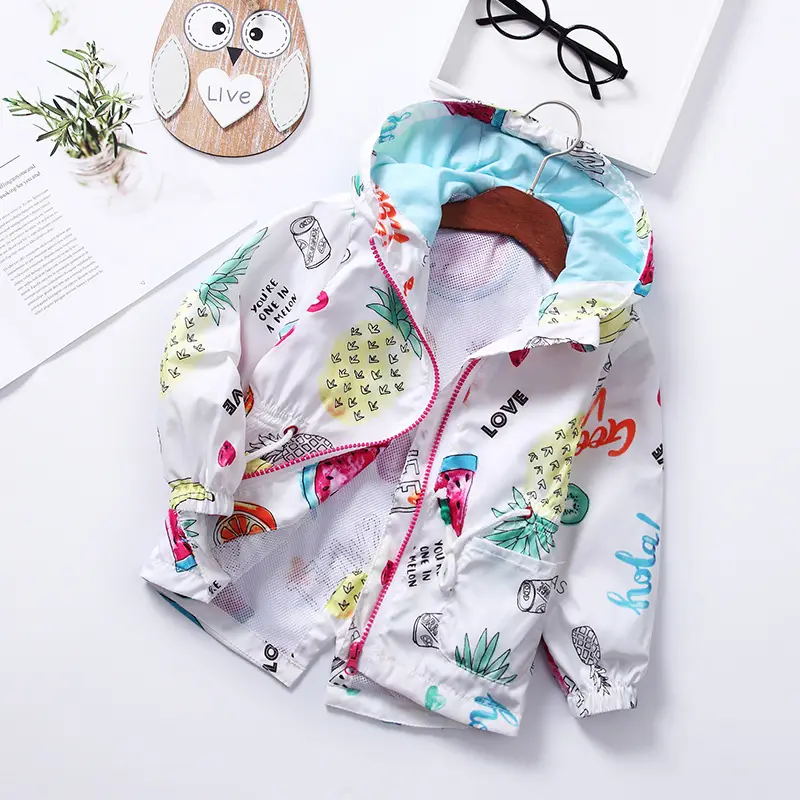 Girls Windbreaker Jacket Printed Hooded Spring Summer 2025 - Image 6