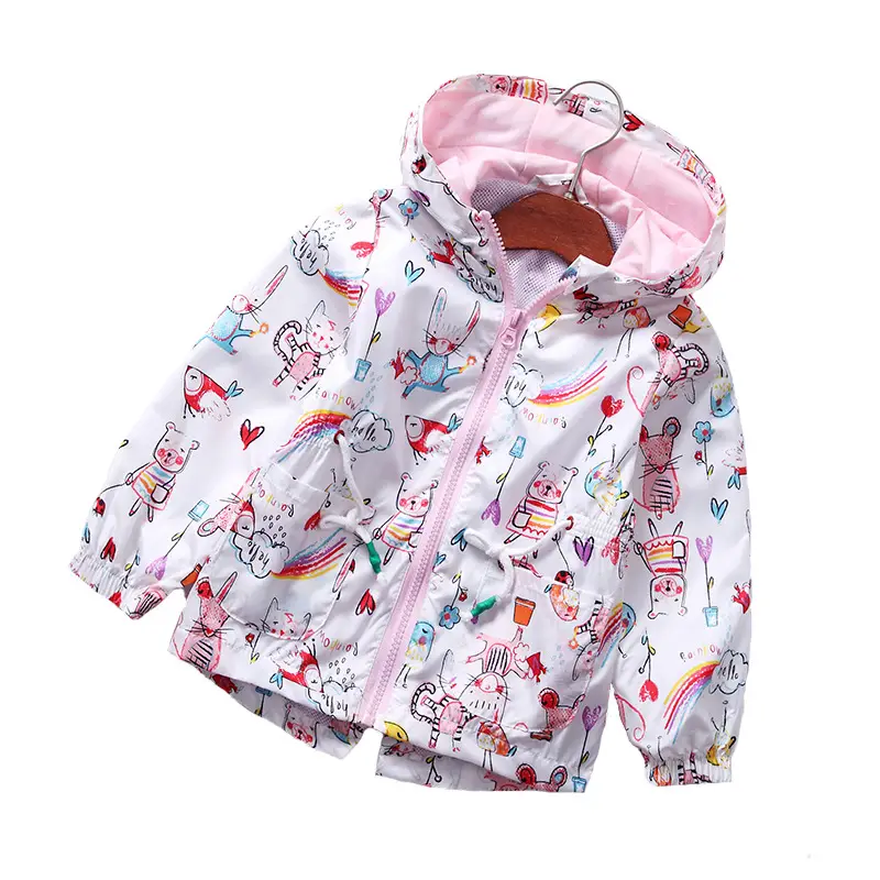 Girls Windbreaker Jacket Printed Hooded Spring Summer 2025 - Image 7