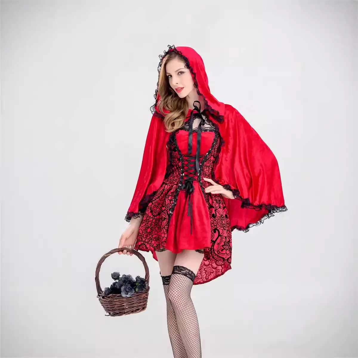Halloween Little Red Riding Hood Dress Adult Size - Image 9