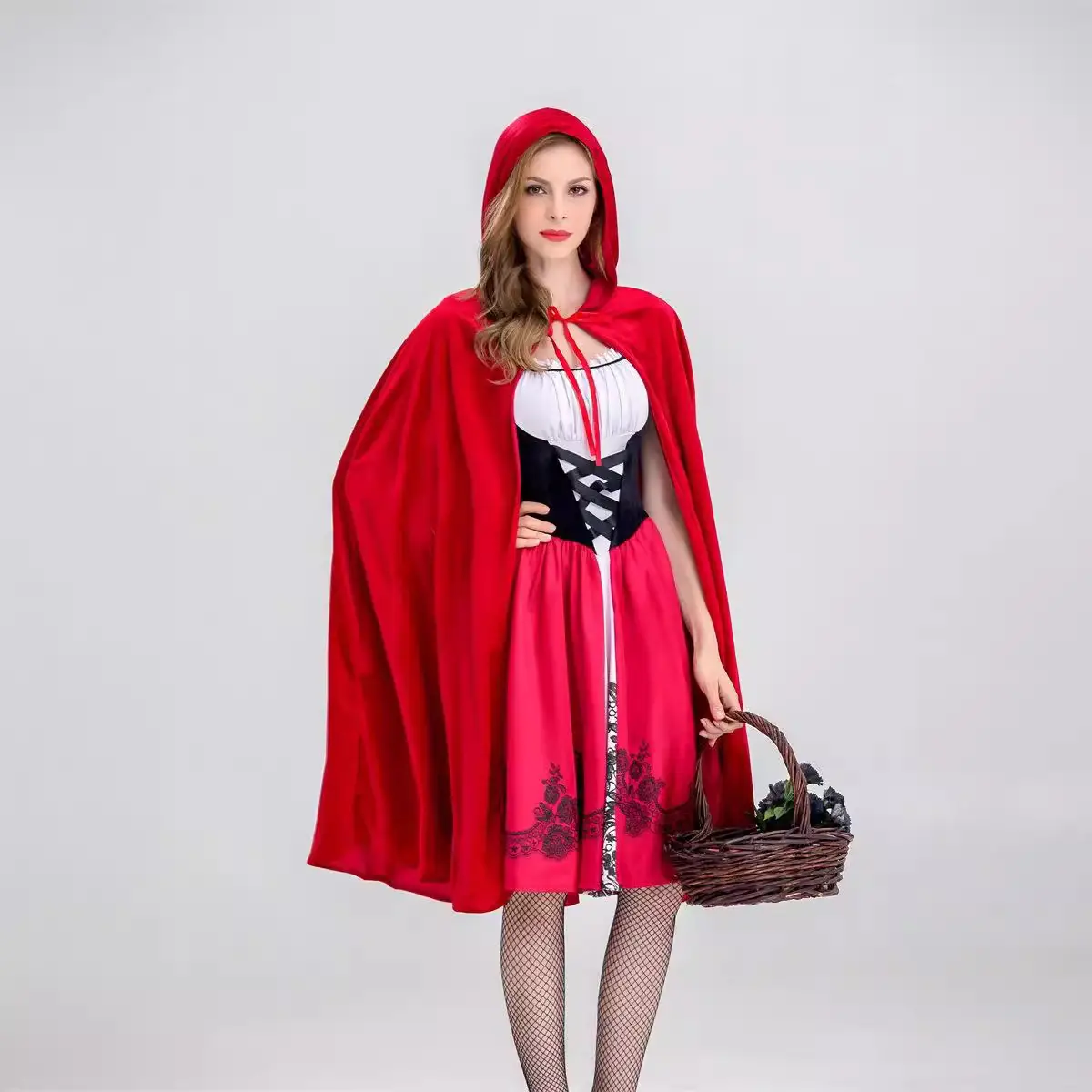 Halloween Little Red Riding Hood Dress Adult Size - Image 10