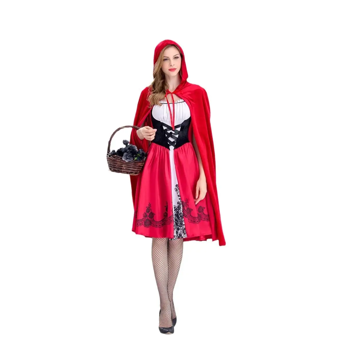 Halloween Little Red Riding Hood Dress Adult Size - Image 11