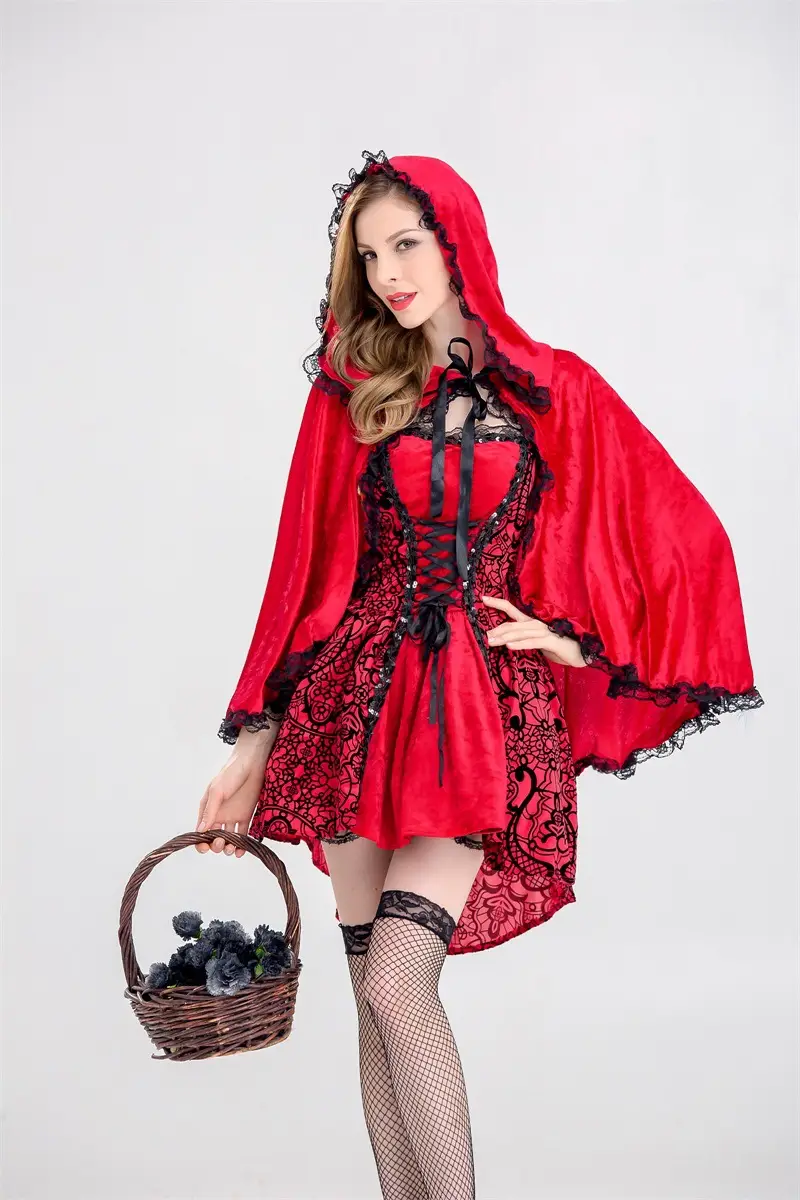 Halloween Little Red Riding Hood Dress Adult Size — feature 10