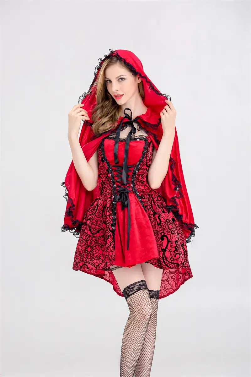 Halloween Little Red Riding Hood Dress Adult Size — feature 11