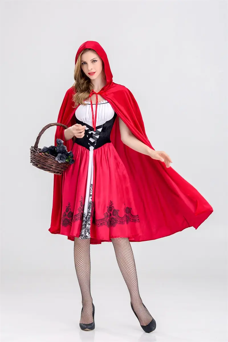 Halloween Little Red Riding Hood Dress Adult Size — feature 4