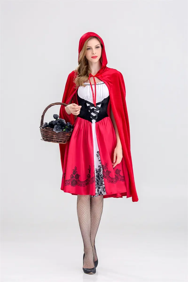 Halloween Little Red Riding Hood Dress Adult Size — feature 5