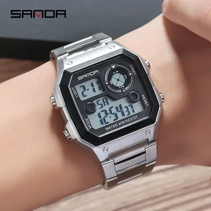 Sanda Men's Digital Multi-Function Watch with Alarm Clock - Image 2
