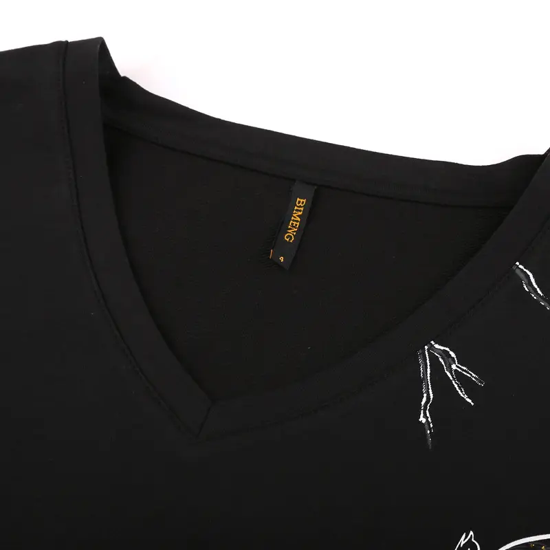 Bi Meng Long Sleeve Black T-Shirt Large Plus Size - Image 4