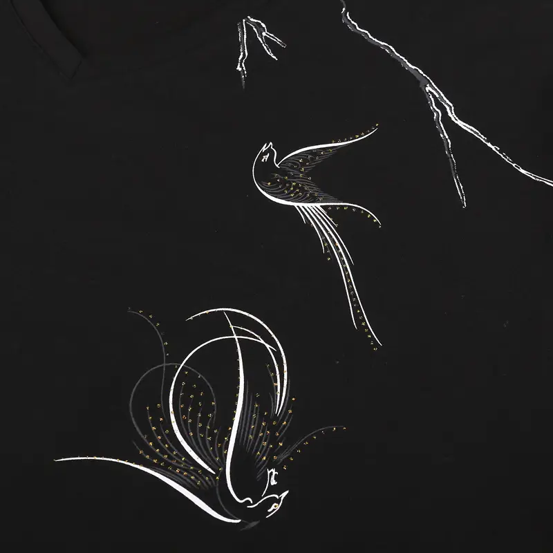 Bi Meng Long Sleeve Black T-Shirt Large Plus Size - Image 5