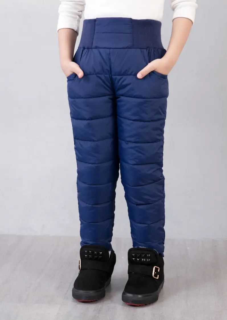 Children's Black Puffer Pants High Waist Warm Winter Outerwear - Image 3