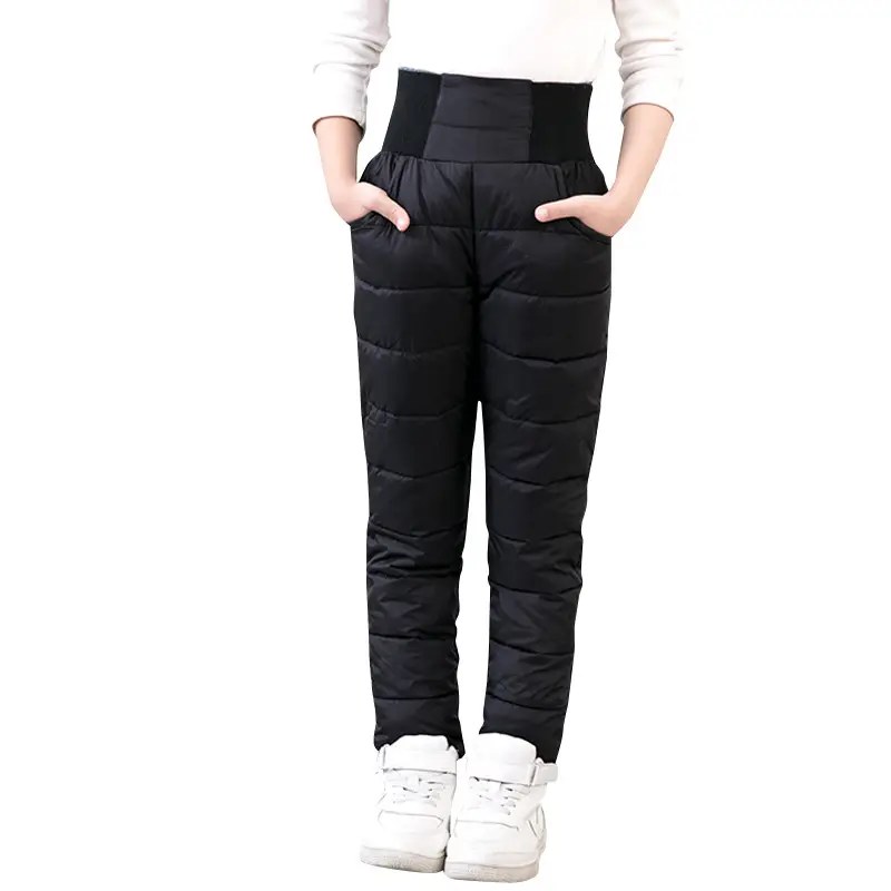 Children's Black Puffer Pants High Waist Warm Winter Outerwear - Image 5