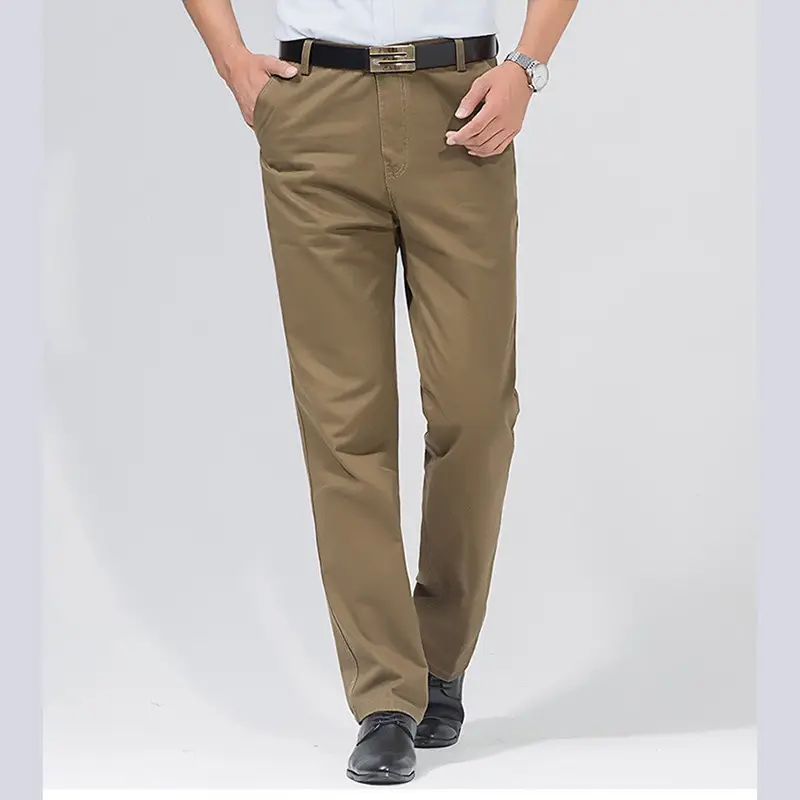 Men's Brown Cotton High Waist Pants - Image 10