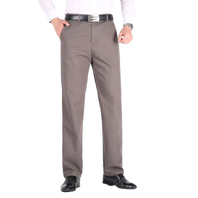 Men's Brown Cotton High Waist Pants - Image 11