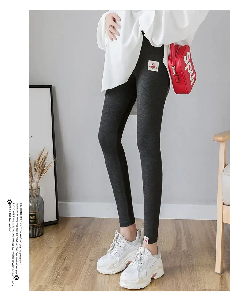 Pregnant Women's Skinny Leggings Spring Autumn Elastic Large Size - Image 7