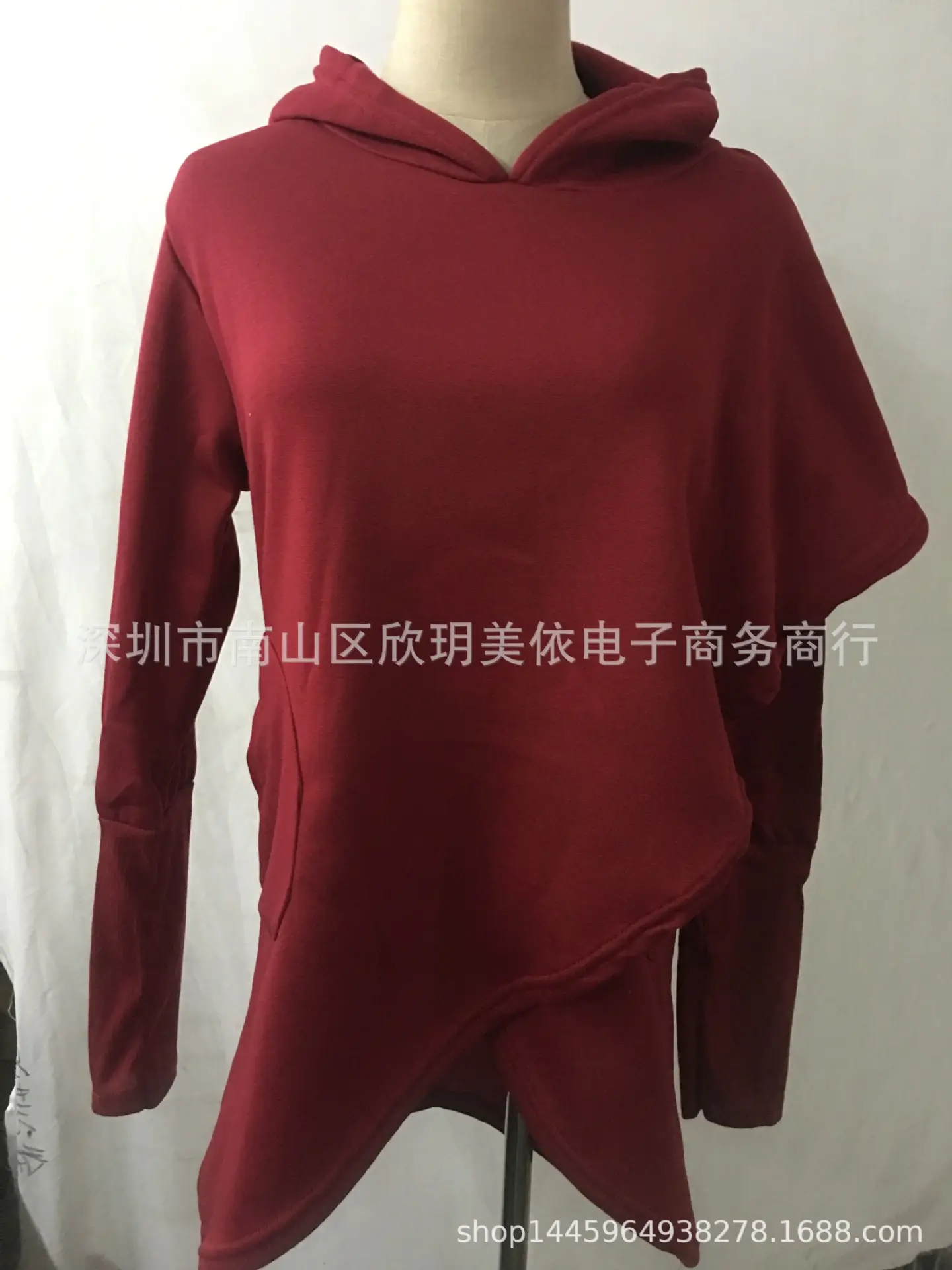 Women Blue Hooded Sweatshirt Loose Fit 2025 - Image 3