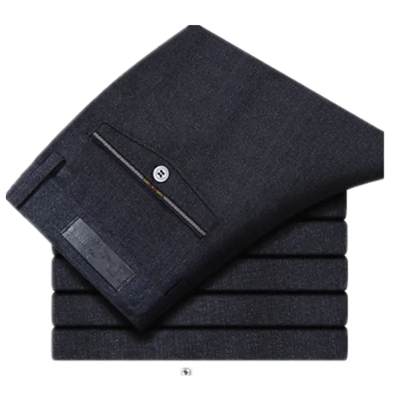 Men's Grey Wash & Wear Middle Waist Pants - Image 4