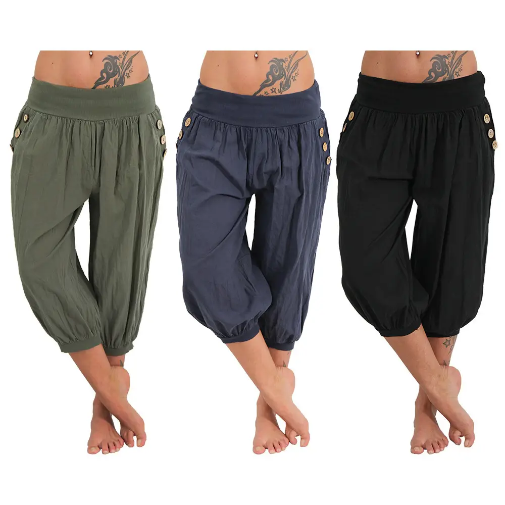 2018 Aladdin Casual Pants Plus Size Blue - Image 16