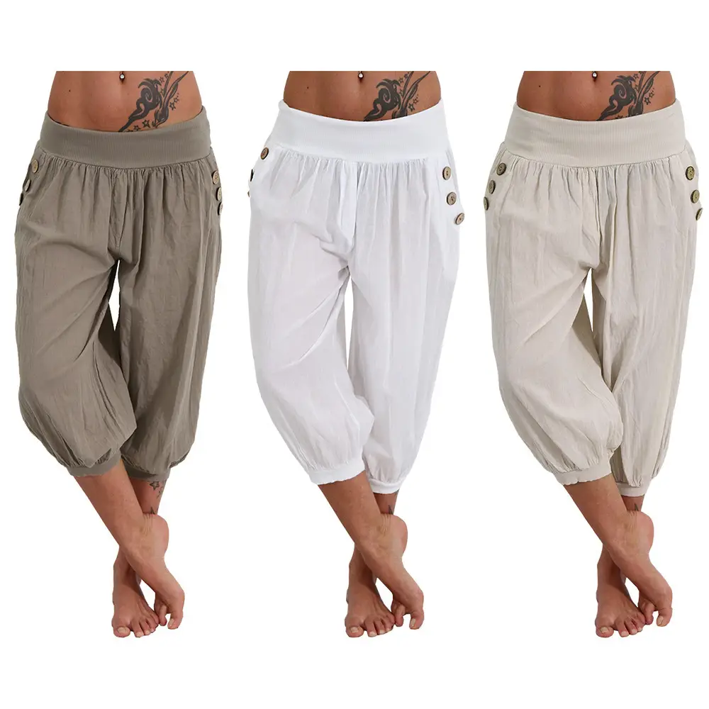 2018 Aladdin Casual Pants Plus Size Blue - Image 17