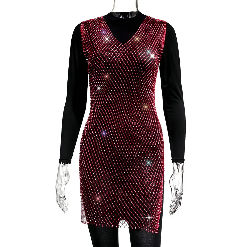 Mesh Sparkling Fishnet Nightwear Dress for Women - Image 12