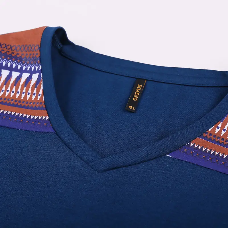 Bi Meng Men's Blue Long Sleeve T-Shirt Large - Image 4