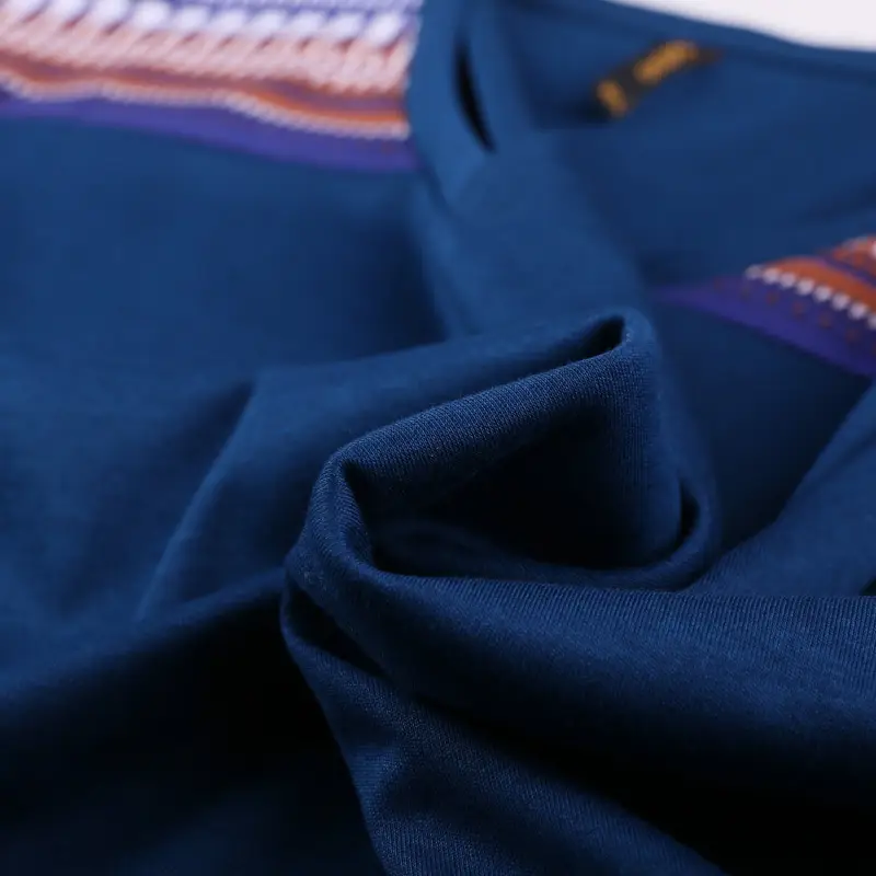 Bi Meng Men's Blue Long Sleeve T-Shirt Large - Image 5