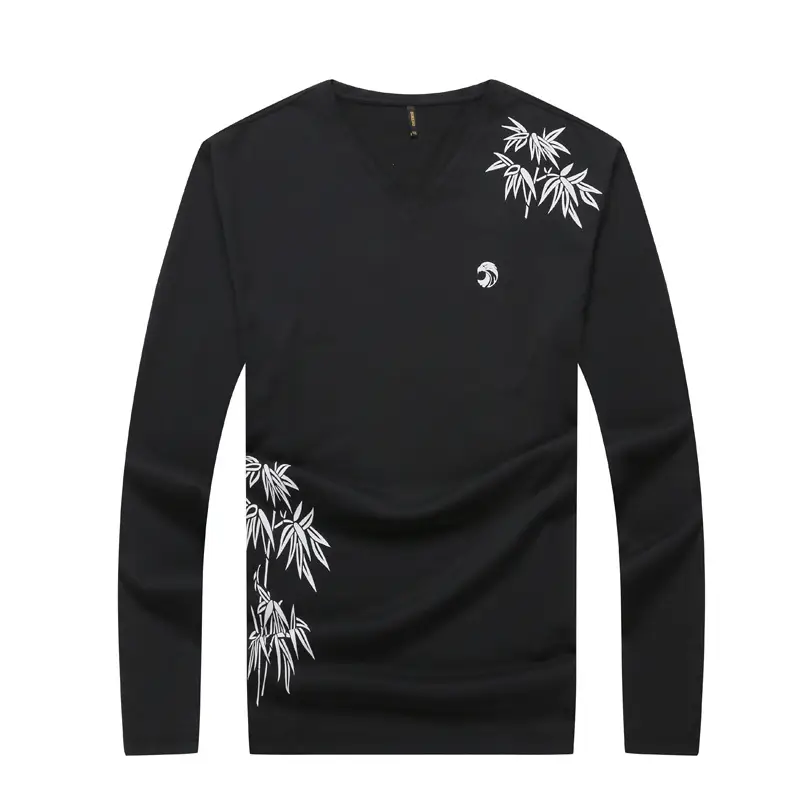 Bi Meng Long Sleeve Printed T-Shirt Black Extra Large - Image 6