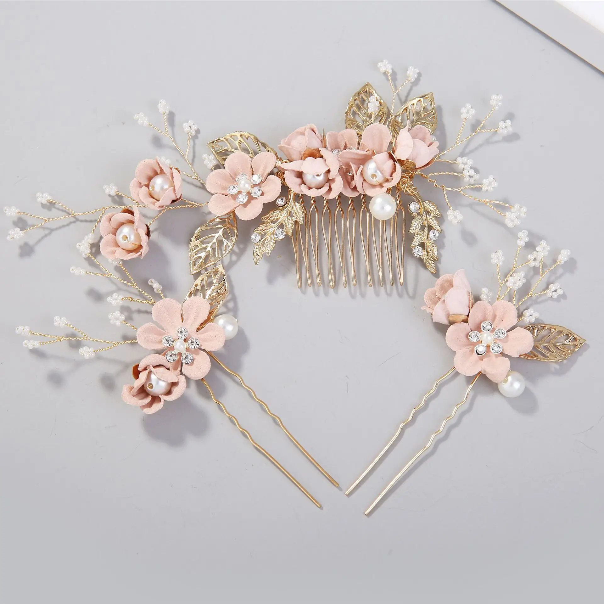 White Floral Hairpin with Pearl Accents for Weddings - Image 12