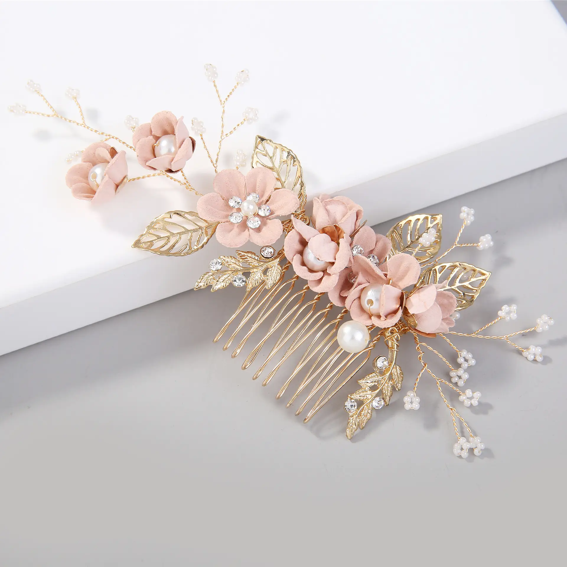White Floral Hairpin with Pearl Accents for Weddings - Image 15
