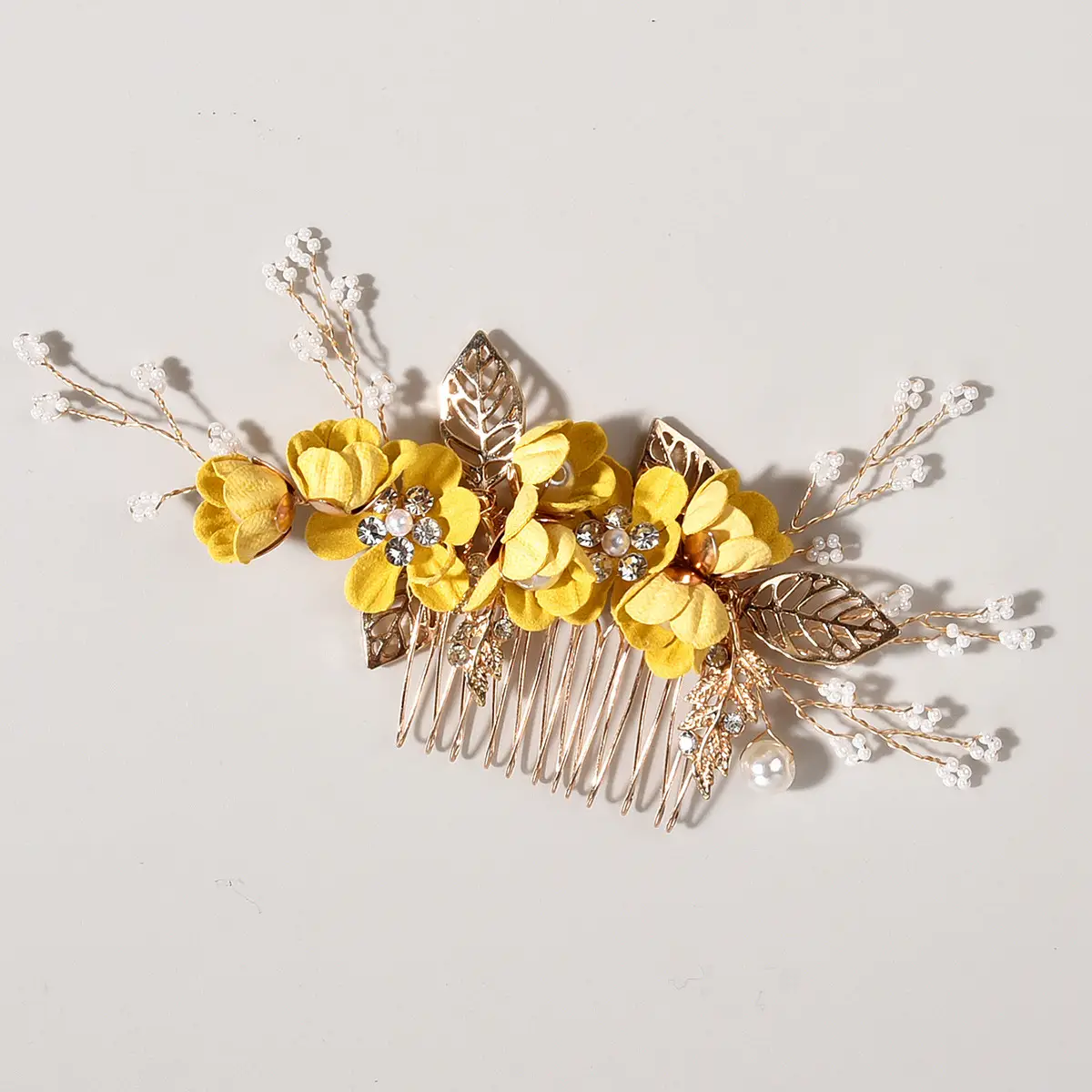 White Floral Hairpin with Pearl Accents for Weddings - Image 17