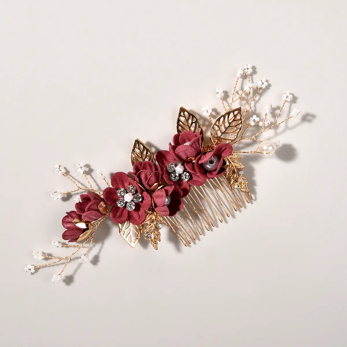 White Floral Hairpin with Pearl Accents for Weddings - Image 19