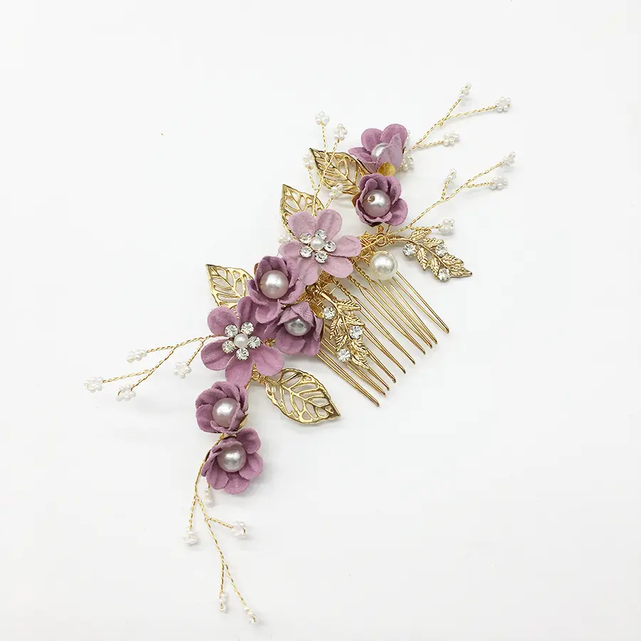 White Floral Hairpin with Pearl Accents for Weddings - Image 20
