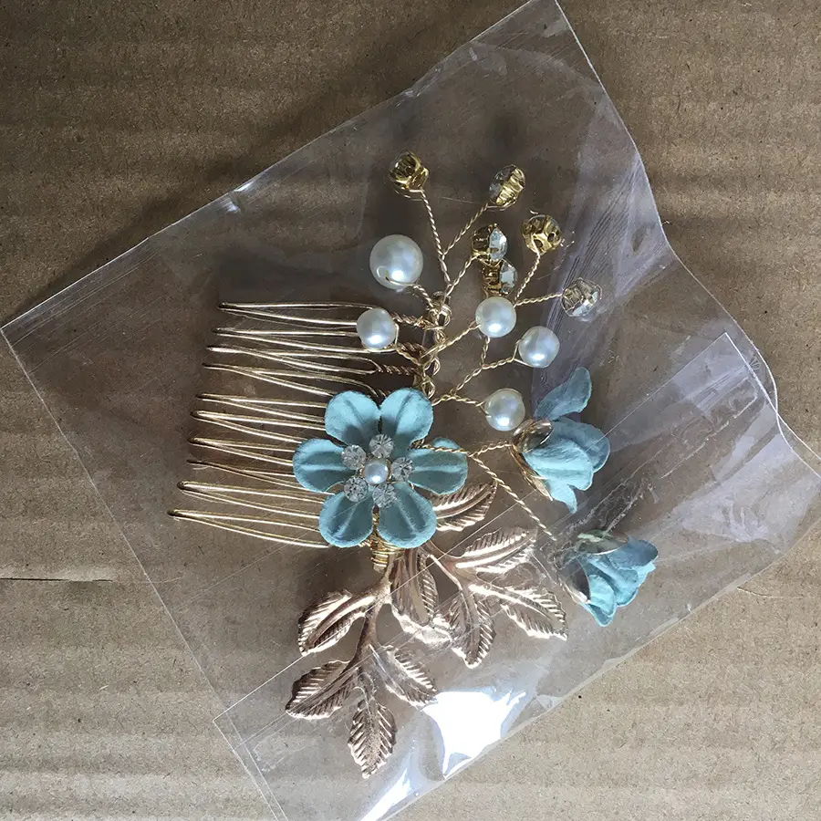 White Floral Hairpin with Pearl Accents for Weddings - Image 26