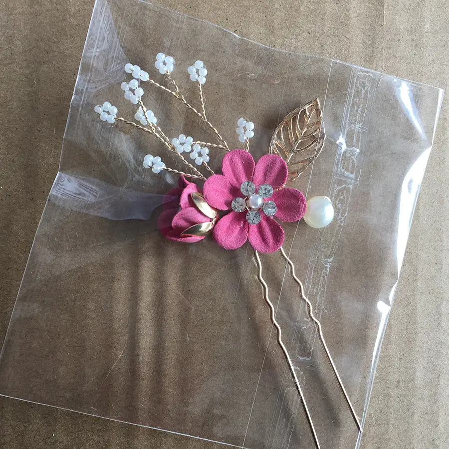 White Floral Hairpin with Pearl Accents for Weddings - Image 38