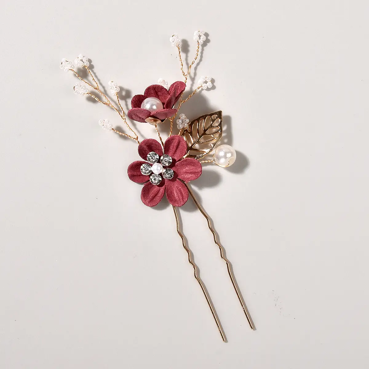 White Floral Hairpin with Pearl Accents for Weddings - Image 39