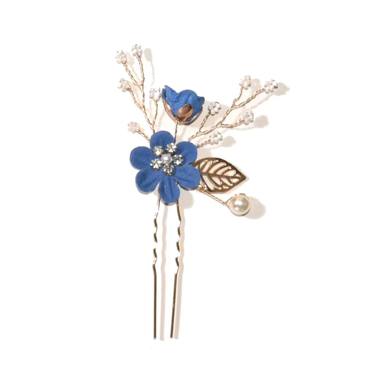 White Floral Hairpin with Pearl Accents for Weddings - Image 41