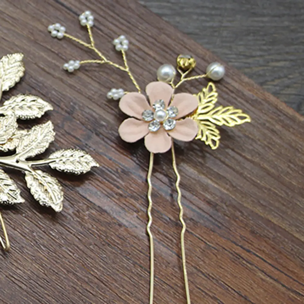 White Floral Hairpin with Pearl Accents for Weddings - Image 45