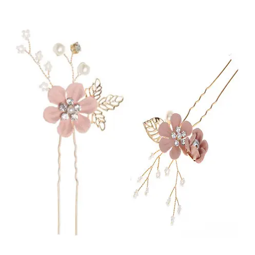 White Floral Hairpin with Pearl Accents for Weddings - Image 55