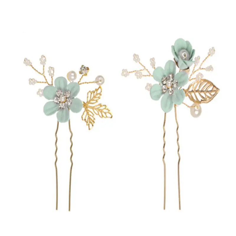 White Floral Hairpin with Pearl Accents for Weddings - Image 56