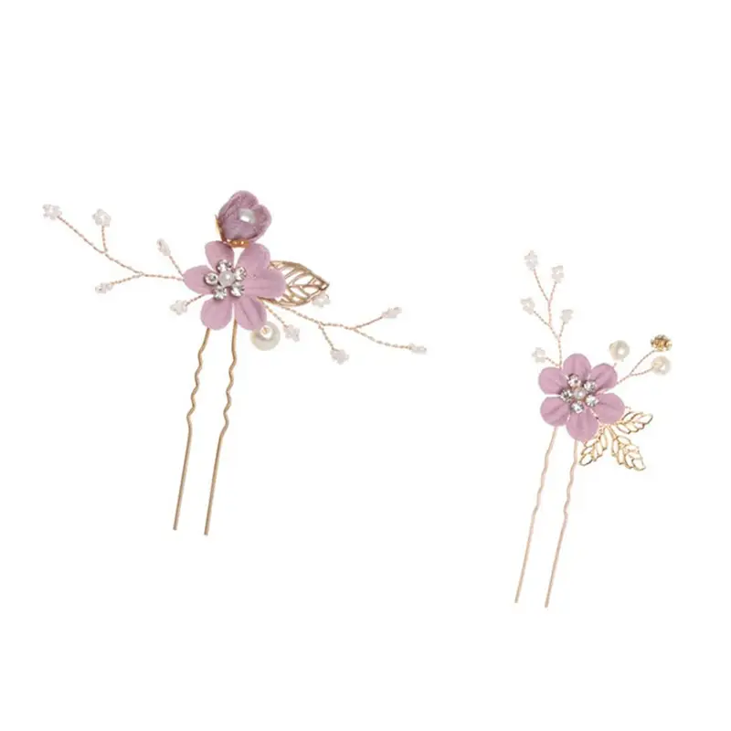 White Floral Hairpin with Pearl Accents for Weddings - Image 57
