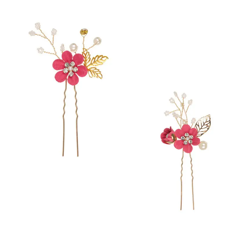 White Floral Hairpin with Pearl Accents for Weddings - Image 58