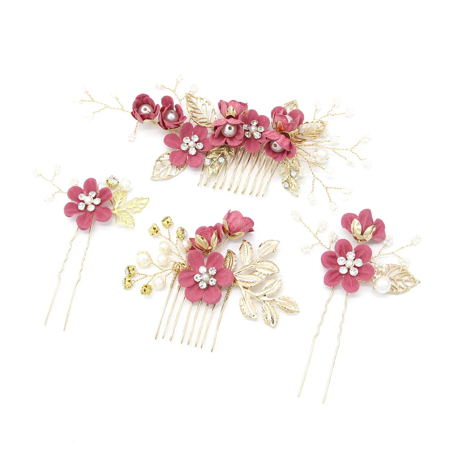 White Floral Hairpin with Pearl Accents for Weddings - Image 6