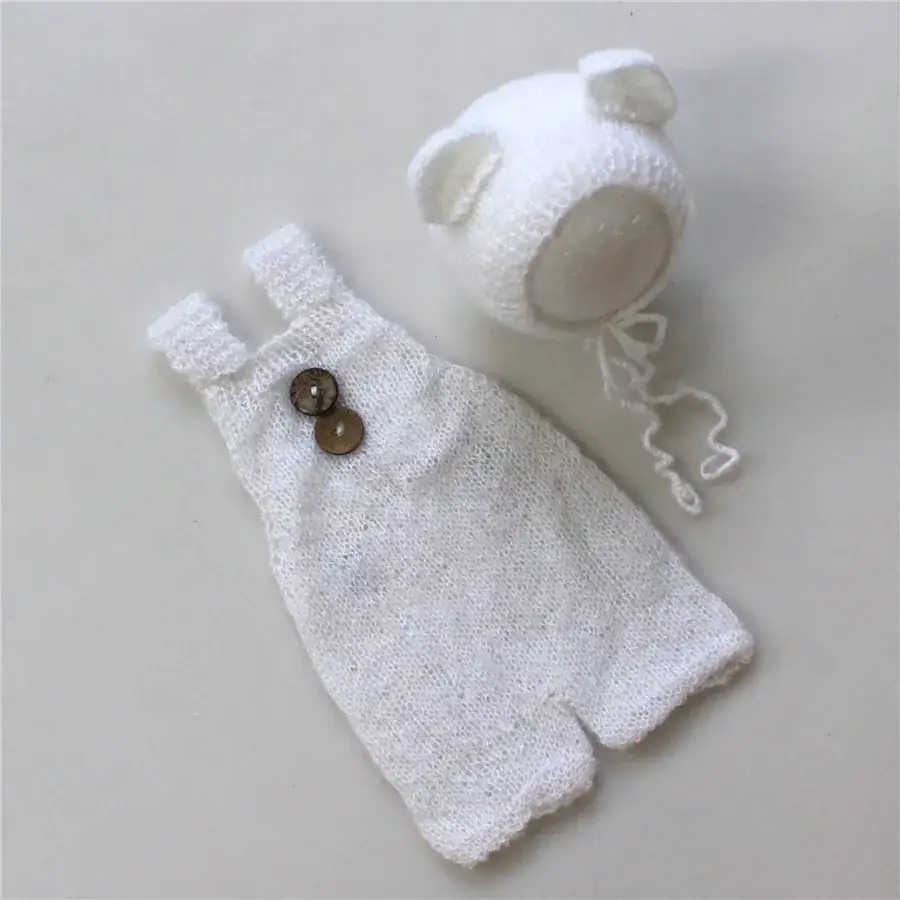 Newborn Photo Strap Pants Handmade Knitted Bear